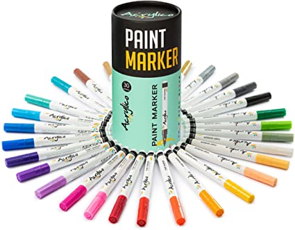 60 Markers for Art 30 Acrylic Extra Fine Tip Paint Pens 30 Acrylic