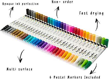 Fine Point Paint Pen Set: 30 Fine Tip Paint Markers