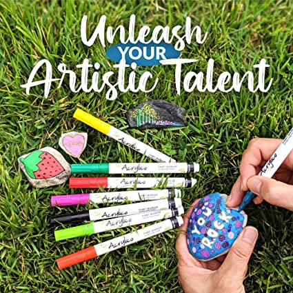 Tesquio Paint Pens, 18 Colors Acrylic Paint Pens Paint Markers